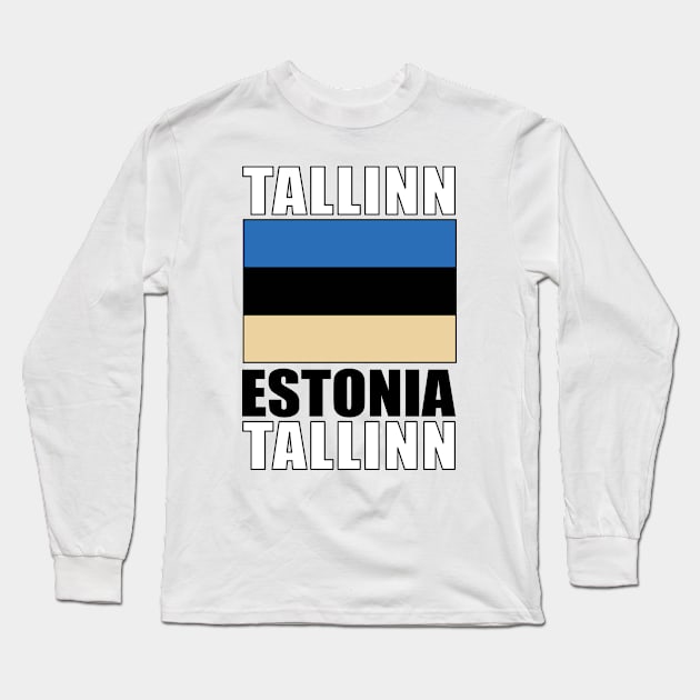 Flag of Estonia Long Sleeve T-Shirt by KewaleeTee